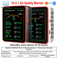 Tuya WiFi 15 in 1 Air Quality Monitor PM0.3 PM1.0 PM2.5 PM10 Formaldehyde Detector CO2 Tester Household APP Control Detector