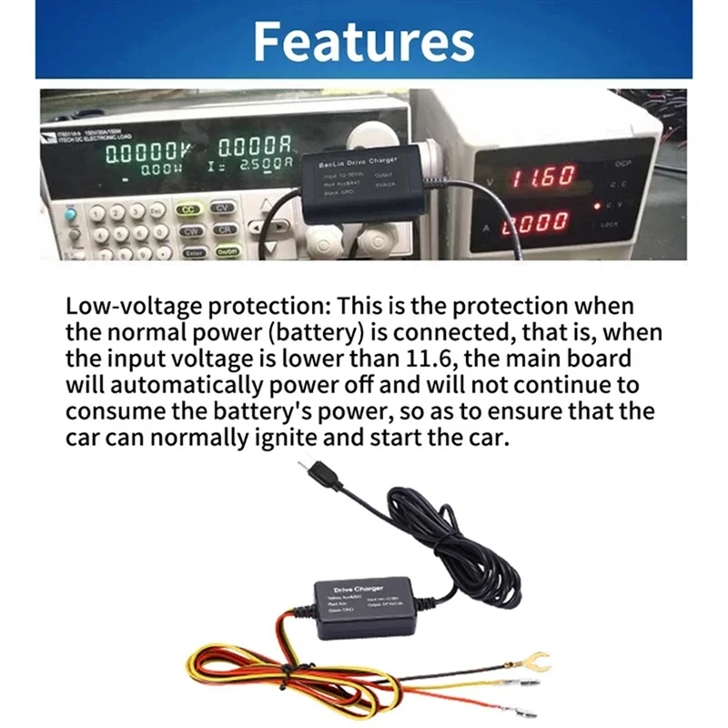 ABYC For 70mai Hardwire Kit UP03 Only Type-C Port for 70mai A810 X200 Omni M500 24H Parking Monitor Power Line(A)