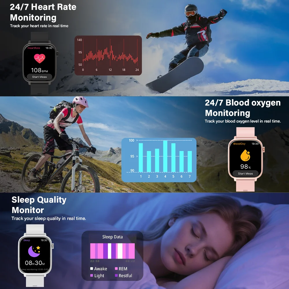 2025 جديد ساعة ذكية النساء 1.85 بوصة شاشة مخصصة الهاتفي IP68 مقاوم للماء ساعة ذكية الرجال بلوتوث الحديث سوار الموضة