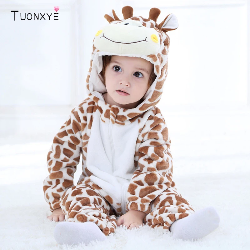 TUONXYE Cute giraffa pagliaccetto Baby Winter Clothes Animal Hooded Cartoon tutina Toddler Boy Girl pigiama tuta neonato