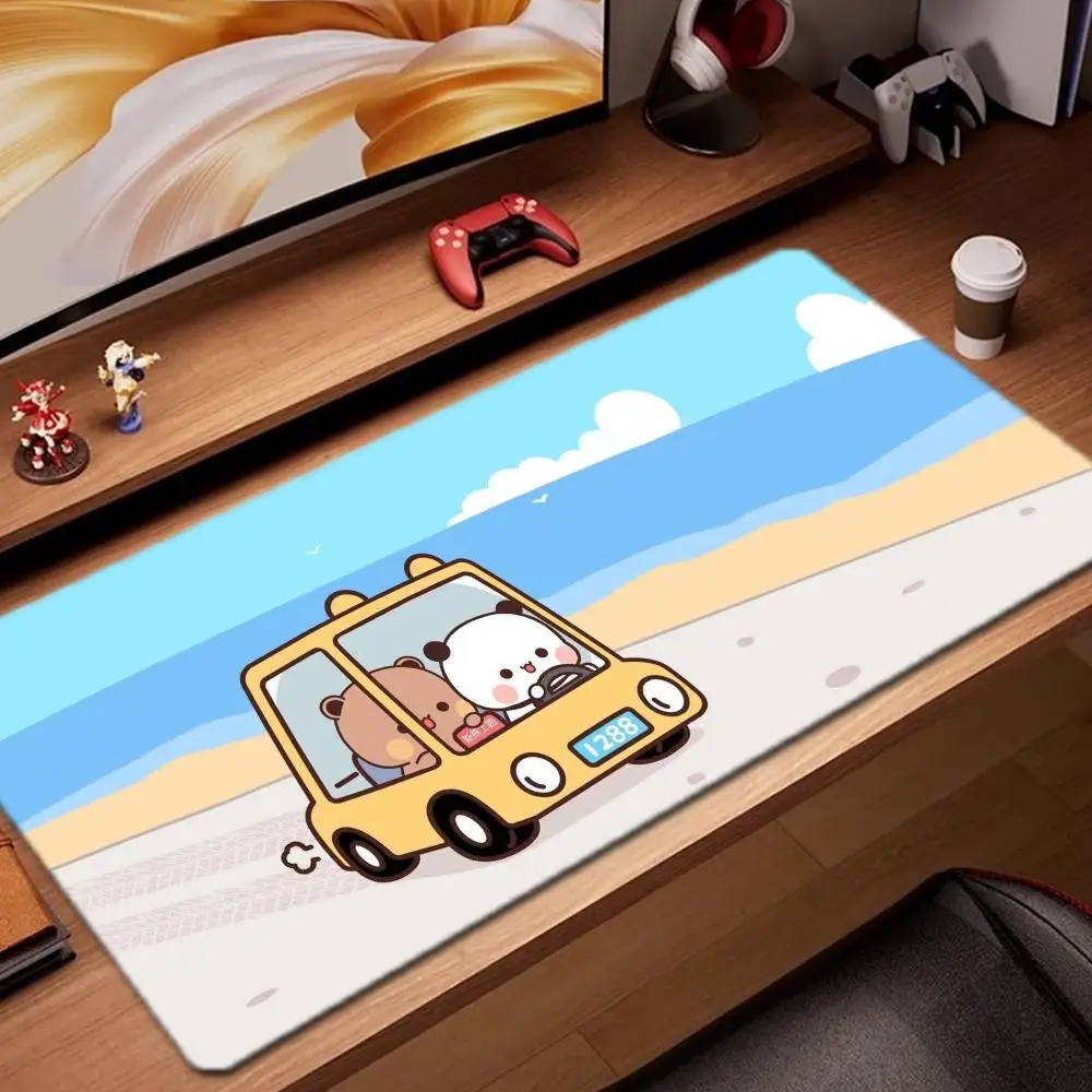 

cartoon bubu dudu Mouse Pad Game Accessories keyboard pad XXL large locking edge 900X400 mm table mat Gaming mousepad