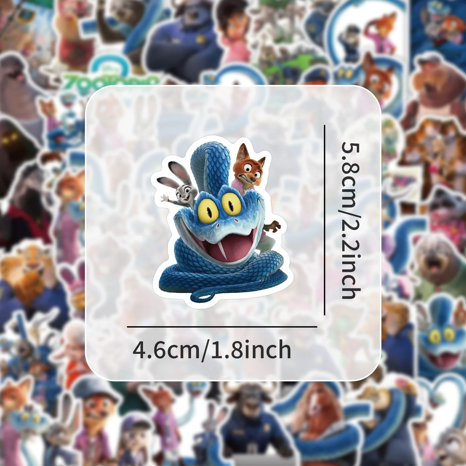 55PCS Disney Cartoon Zootopia 2 Stickers Graffiti DIY Phone Skateboard Laptop Luggage Bike PVC Waterproof Decals Kid Toy