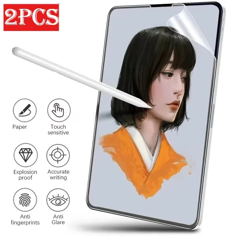 2 шт. бумажная защитная пленка для экрана для Samsung Galaxy Tab S10 FE Plus 2025 S9 FE Plus S7 FE S8 S6 Lite A10 A7 A9 A8 Plus Film