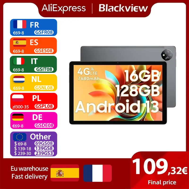 Blackview Tablet Android 13 Tab 80 (2023) 10.1 \