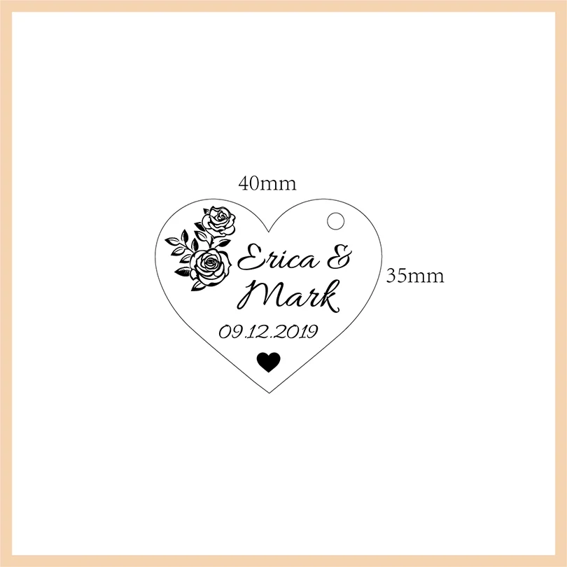 Personalized Engraved Decoration for Bride and Baptism, Table Decor, Favor Tag for Wedding, Bridal Shower Party Favors