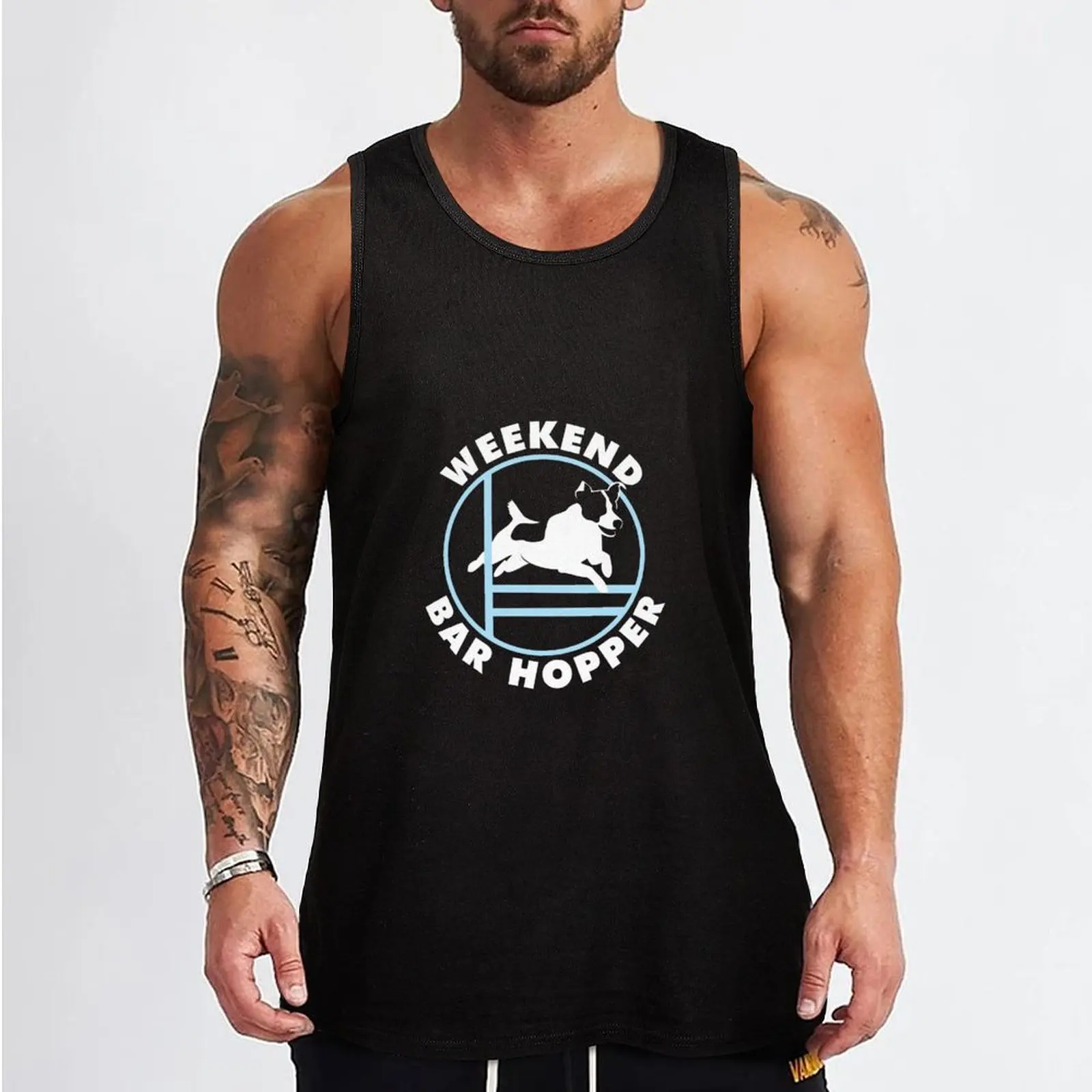 Weekend Bar Hopper | Russell Terrier Agility Dog | NickerStickers? on Redbubble Tank Top Gym wear anime