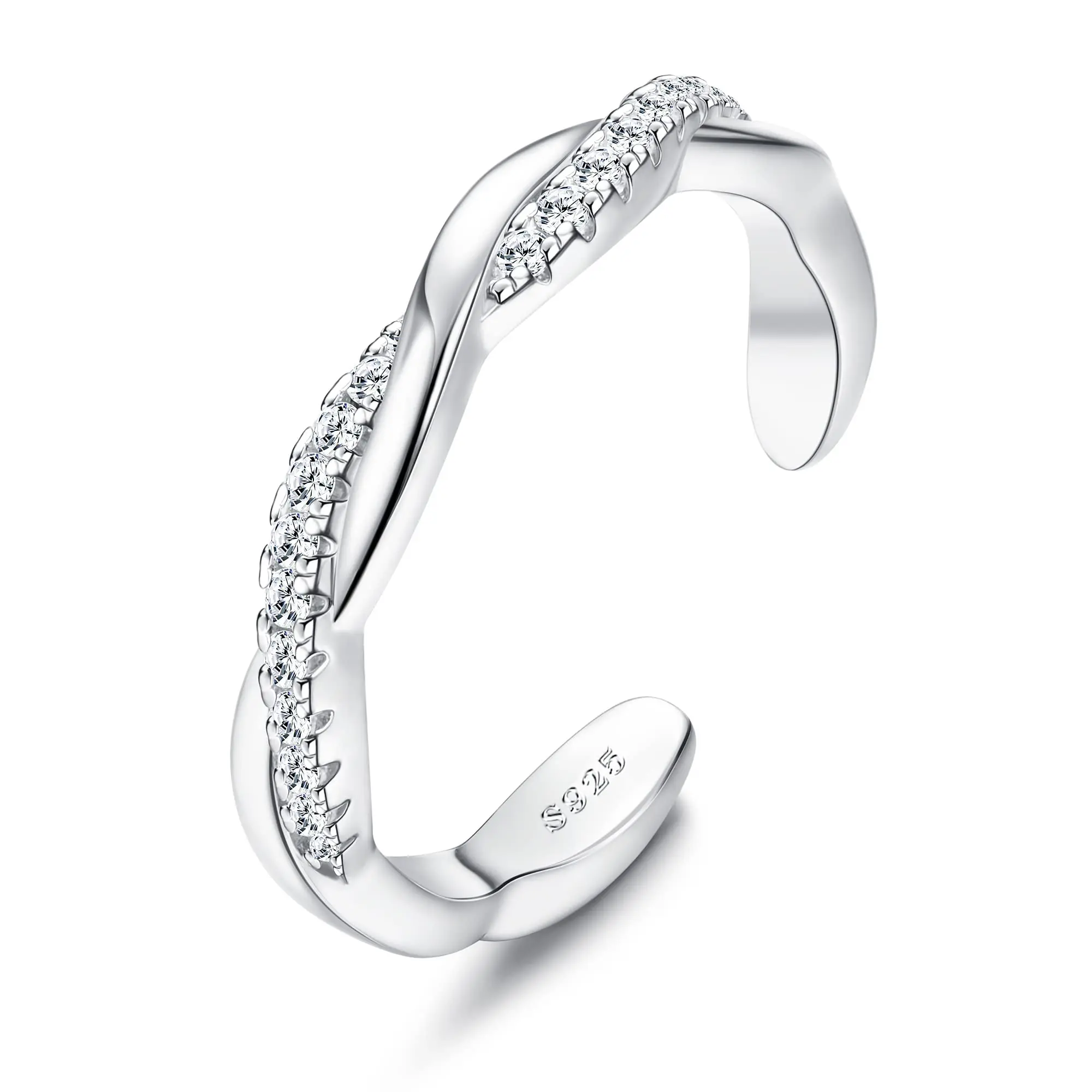 S925 Sterling Silver Toe Rings for Women, Adjustable Design