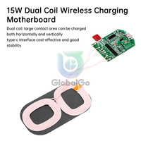 15W Dual 2 Coil Transmitter Module Coil Circuit Board Type-C 5W/7.5W/10W/15W Qi Fast Charging Module DIY Phone Accessories
