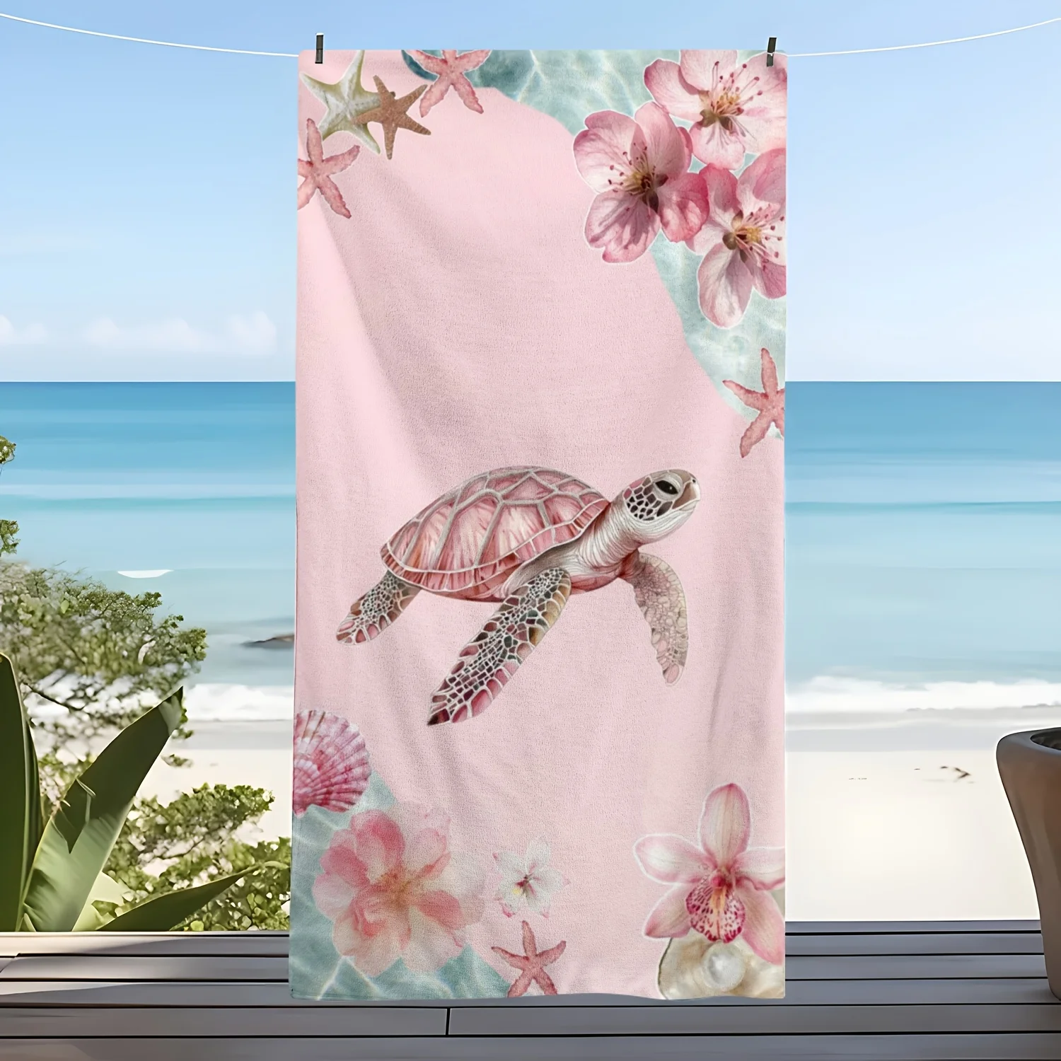 Pink Turtle Print Flannel Blanket, Suitable for Sofas, Beds, Cars, Rooms, Offices, Camping, Exquisite Gift Blanket