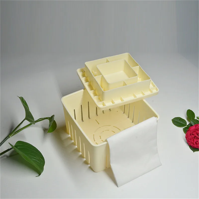 1 Set DIY Plastic Tofu Press Mould Homemade Tofu Mold Soybean Curd Tofu Making Mold Without Cloth Kitchen Cooking Tool