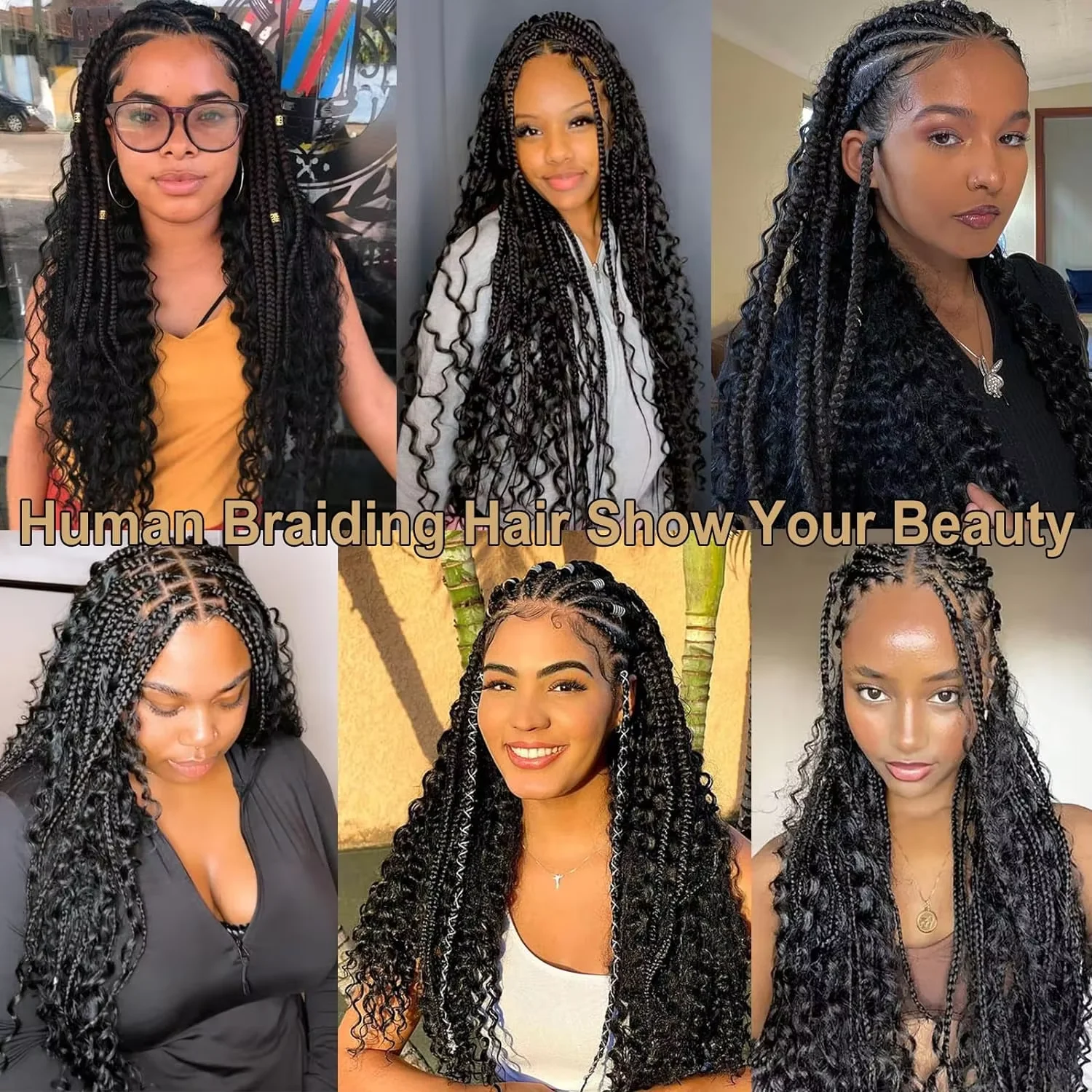 Deep Wave Bulk Human Hair For Braiding 22 22 22 Bulk Braiding 100% Human Hair No Weft For Braiding Wet And Wave Braiding Hair image 7