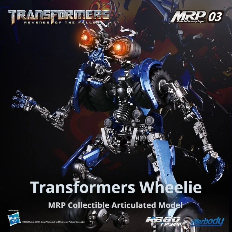 Killerbody Genuine Transformers Wheelie Action Figure LED Light Up Eyes Posable Model With Sound Effect For Fans Collectible