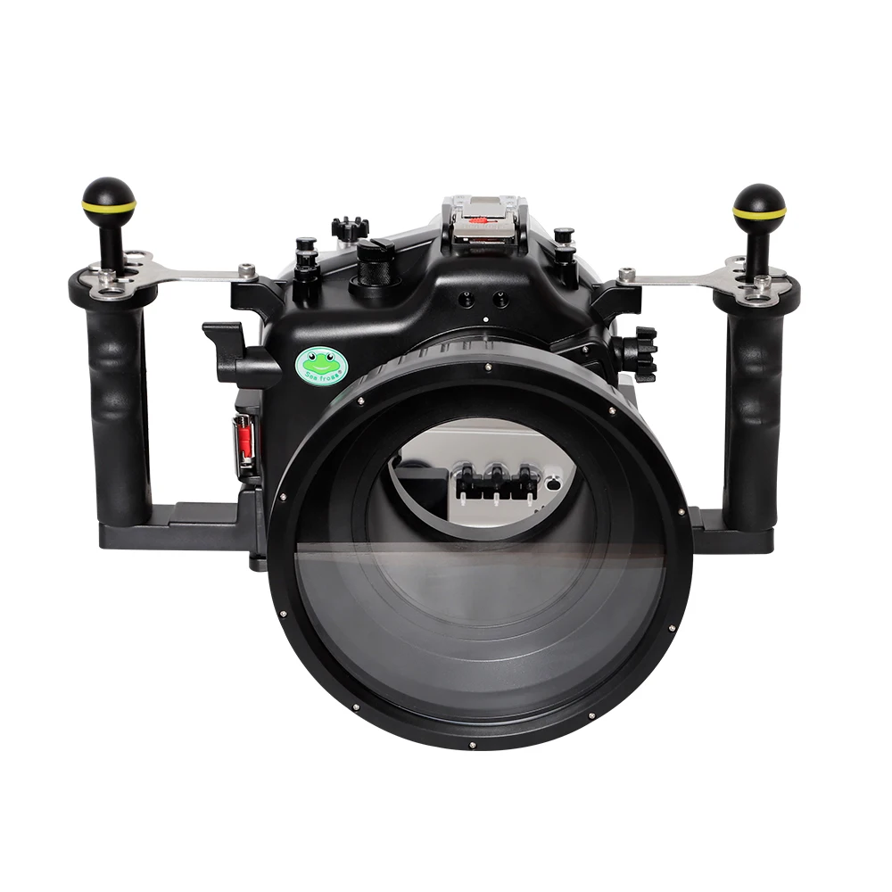 Seafrogs New Model 40Meter Underwater Camera Housing With Long Flat Port Alloy Tray For Canon EOS R3 For16-35mm 24-105mm 100mm