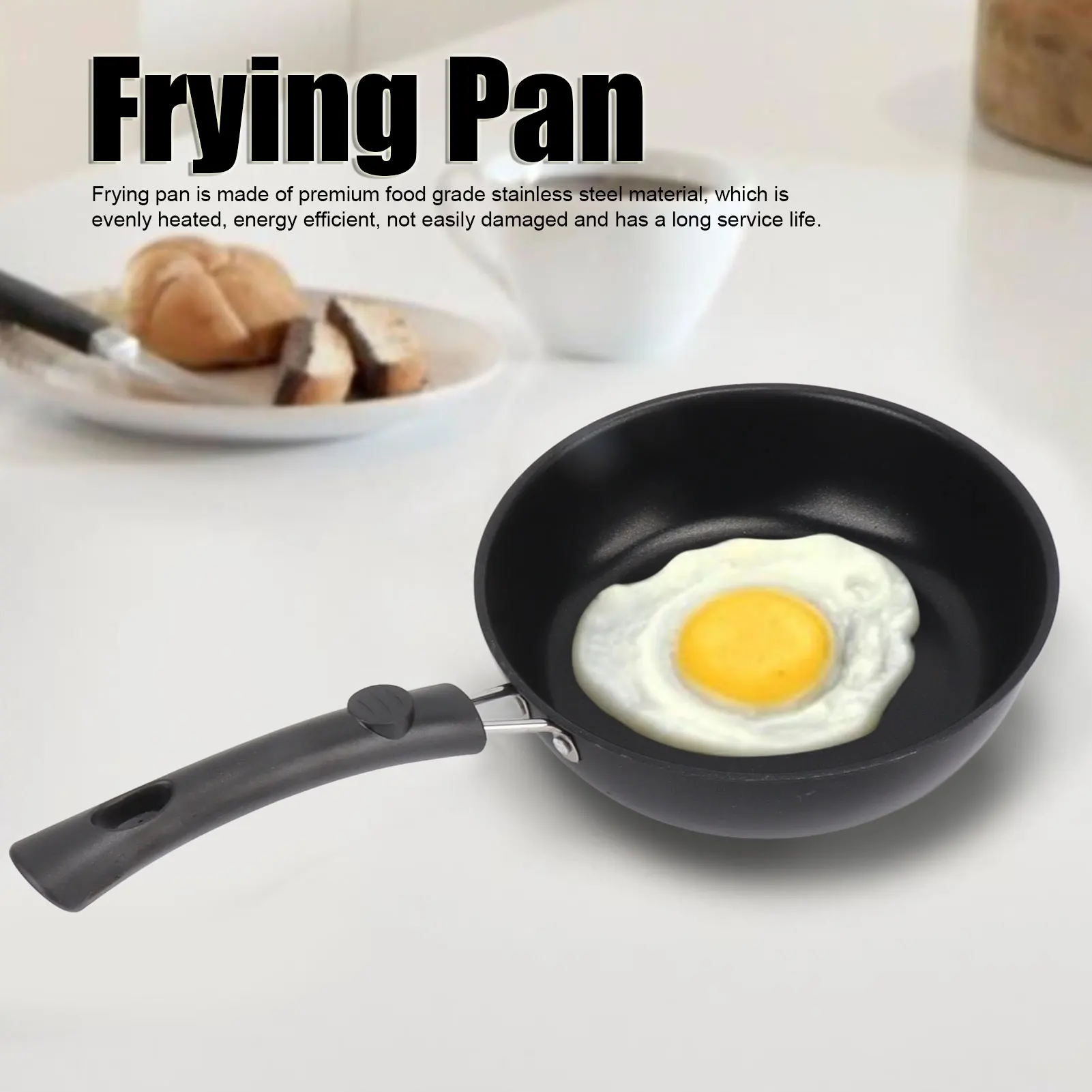 Frying Pan Professional Prevents Stick Stain Resistance Light Smoke Stainless Steel Omelet Pan for Home Restaurant Frying Pan