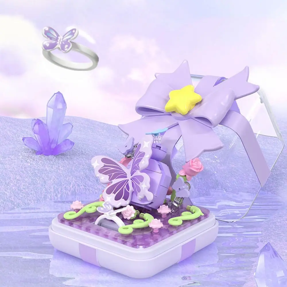 

Desktop Decoration Flower Building Block Ring Box Brick Block Flower DIY Children Puzzle Assembly Toy