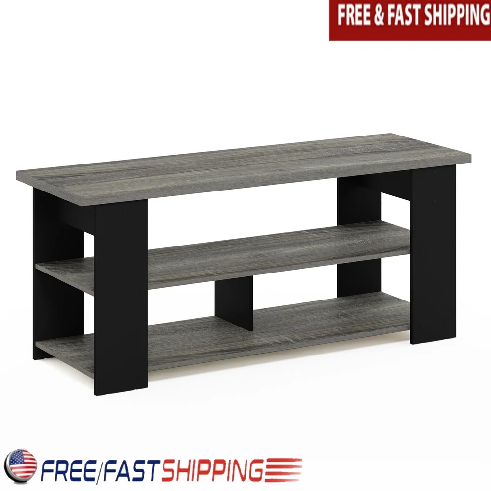 

TV Stand Up to 50 Inch Flat Screen TV Open Shelves Space Saving Design Easy Assembly Durable Composite Wood