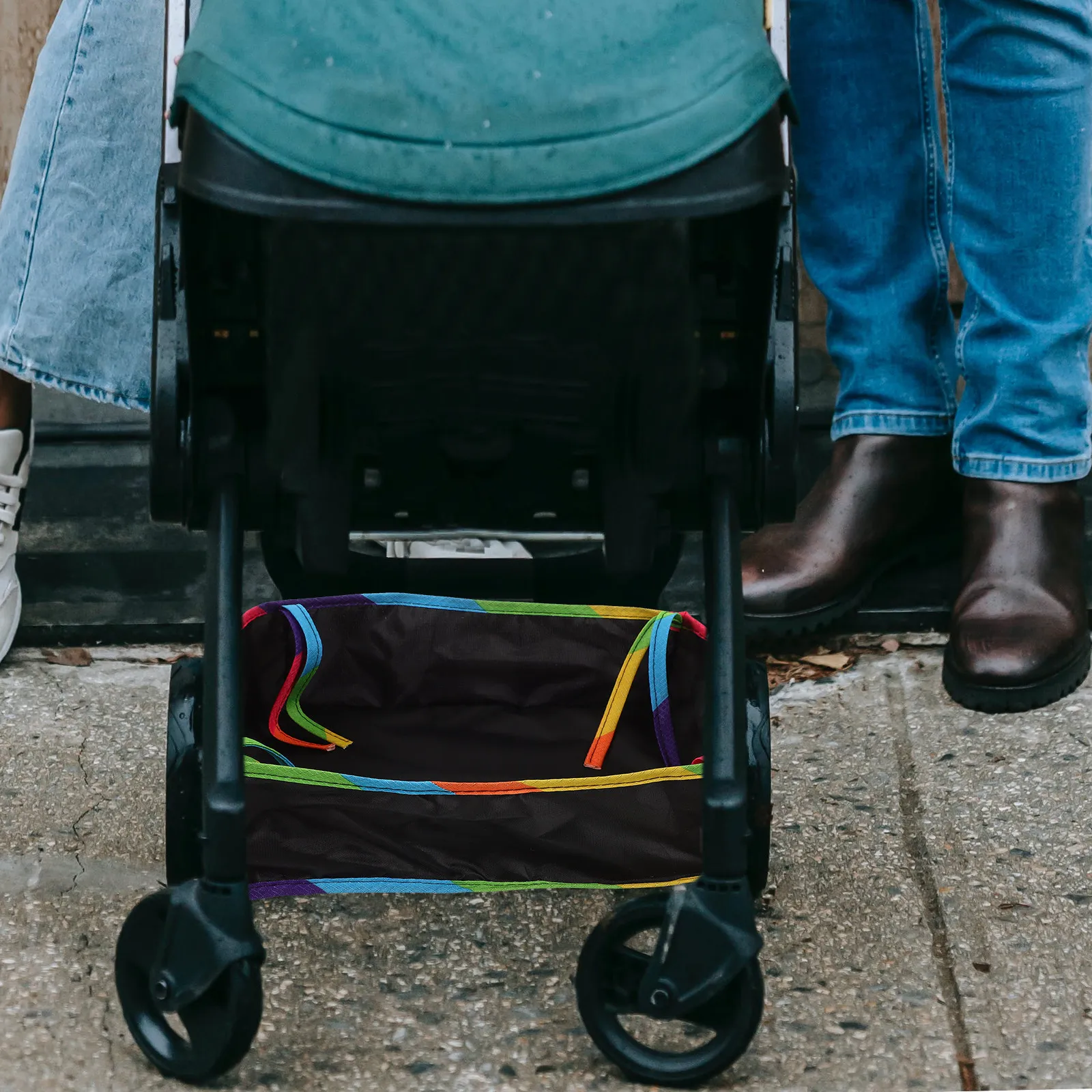 

Baby Stroller Storage Basket Sturdy Polyester Oxford Fabric Bottom Organizer Bag Large Capacity Stroller Bottom Storage for Cups