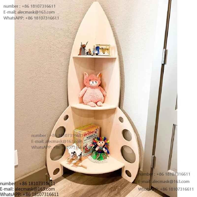 

Wooden furniture Kindergarten toddler corner Montessori toy stand Children's room rocket stand