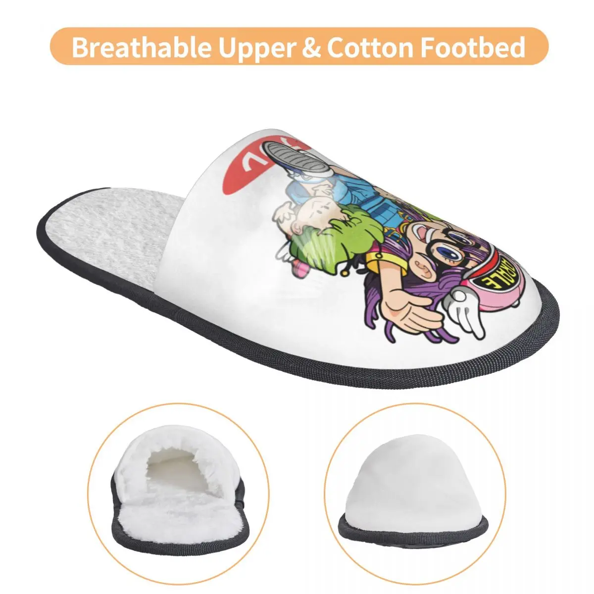 شباشب Arale Norimakis اليابانية Dr Slump Guest للحمام للنساء، شبشب منزلي مطبوع حسب الطلب