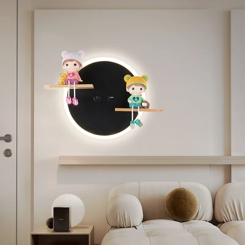 

Креативный настенный светильник в мультяшном стиле, простой декоративный светильник для детской комнаты и прикроватной зоны спальни