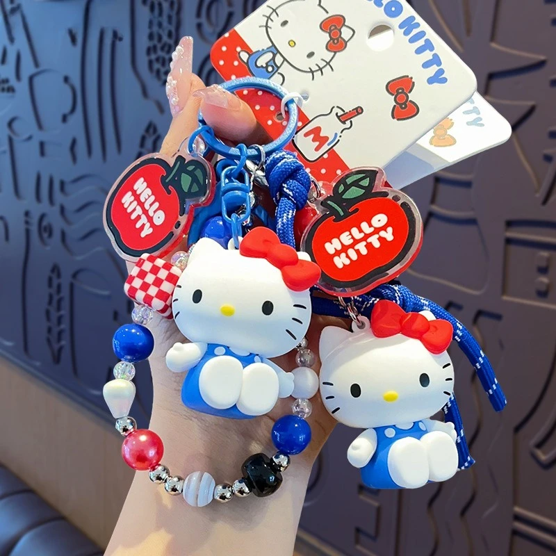 【In Stock】Kawaii Sanrio Hello Kitty Doll Keychain Cartoon Cute PVC Car Key Anti-Lost Pendant Backpack Pendant Birthday Gift
