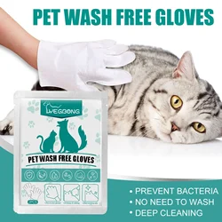 2pcs Pet Disposable Cleaning Gloves Wash Free Cats Dogs SPA Bath Supplies Massage Grooming Eye Wipe Gloves for Dogs & Cats