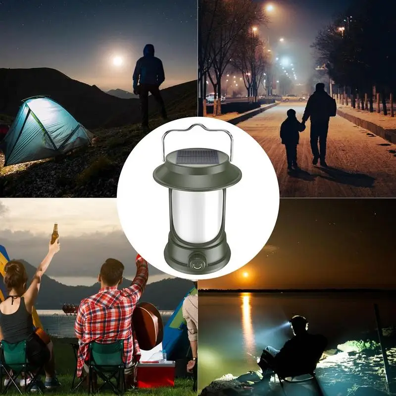 Lanterns For Power Outages Rechargeable Solar Camping Lantern Solar Powered Camping Lamp Waterproof Portable Electric Lantern