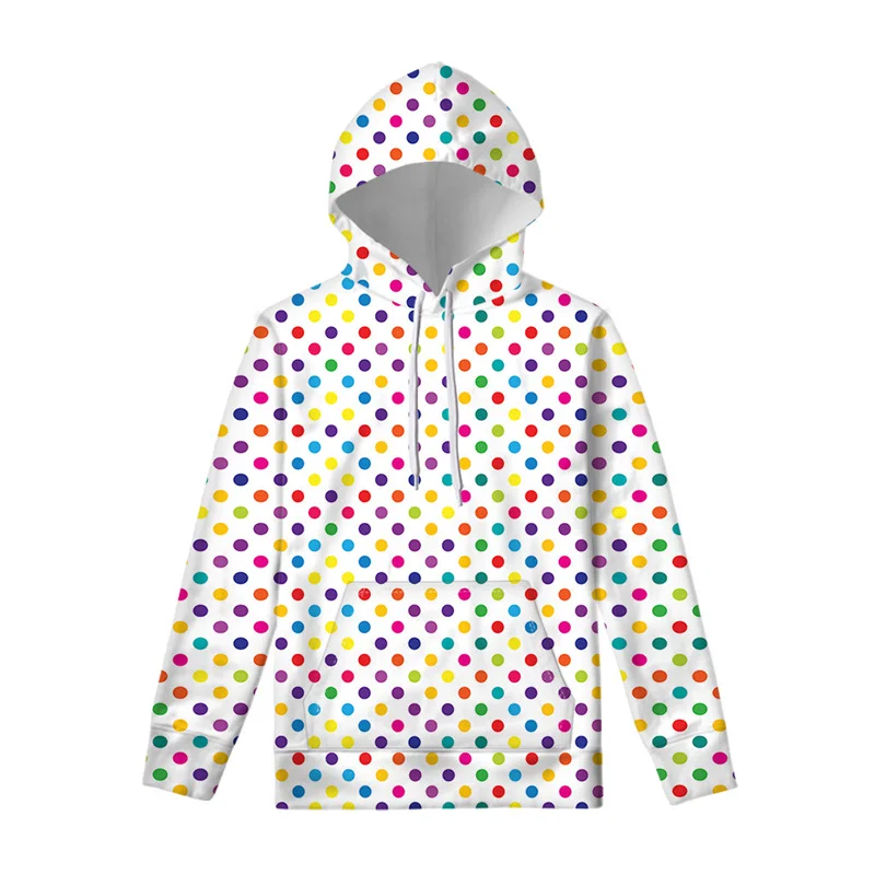 Flower Polka Dot 3D Printed Hoodie For Men Kids Fashion Harajuku Pullover Swearshirt Spring Autumn Loose Hoodies Women Clothes