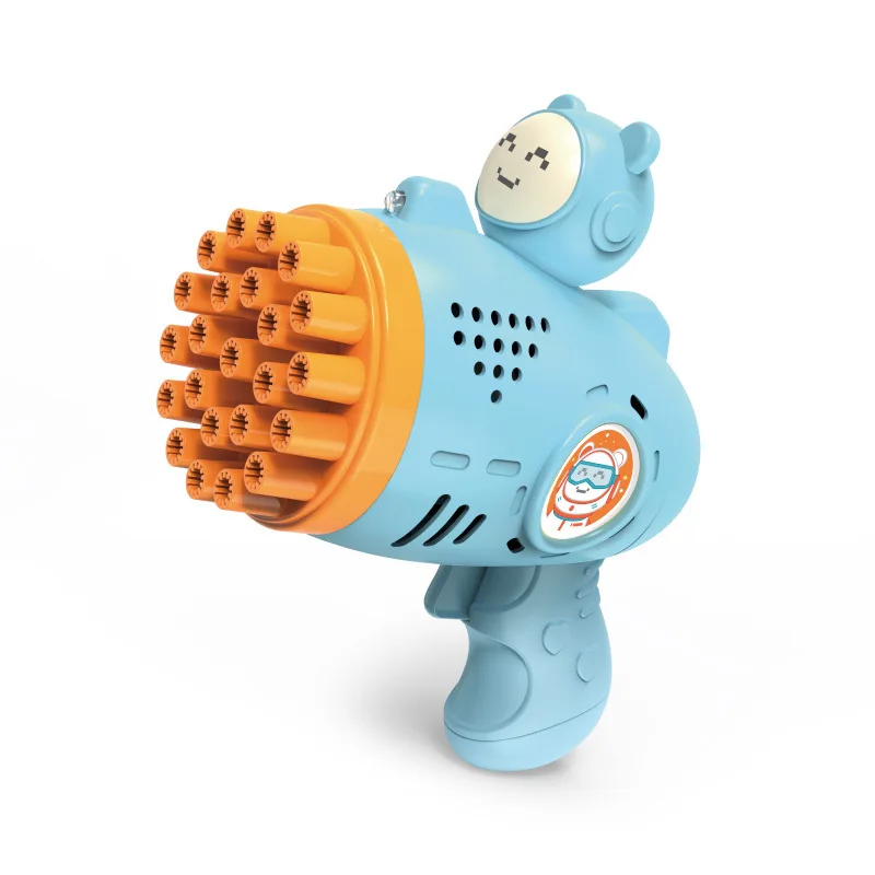 23-otworowy pistolet do baniek kosmicznych Zabawka do Ch cuidado Zewnętrzna automatyczna maszyna do baniek mydlanych Zabawka do gier dla dzieci Śliczny niedźwiedź Dmuchawa do mydła Zabawki do pistoletu do baniek mydlanych