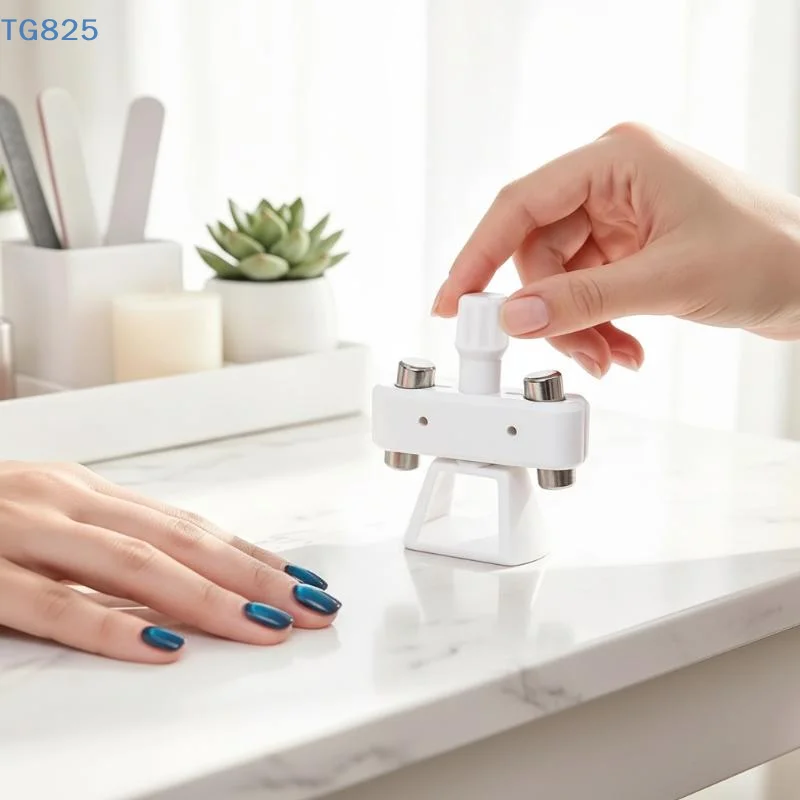【AN】Strong Automatic Cat Eye Nail Art Magnet Gear Rotating Design Glass Beads for Personal Daily Nail Care Use