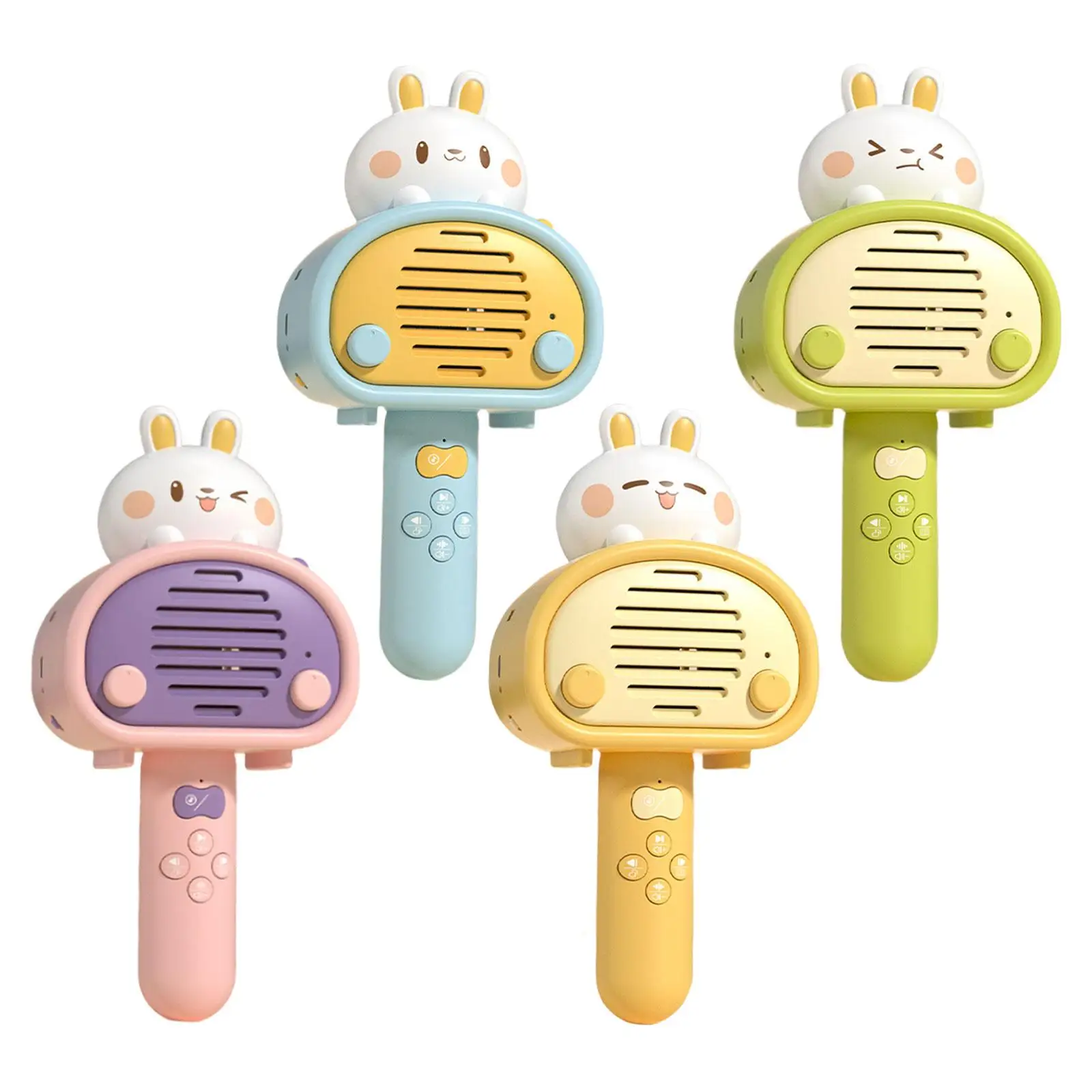 Bluetooth Children Wireless Microphone Speaker Rabbit Story Music Player Education Karaoke Singing Toys for Boy Girl Party Gift