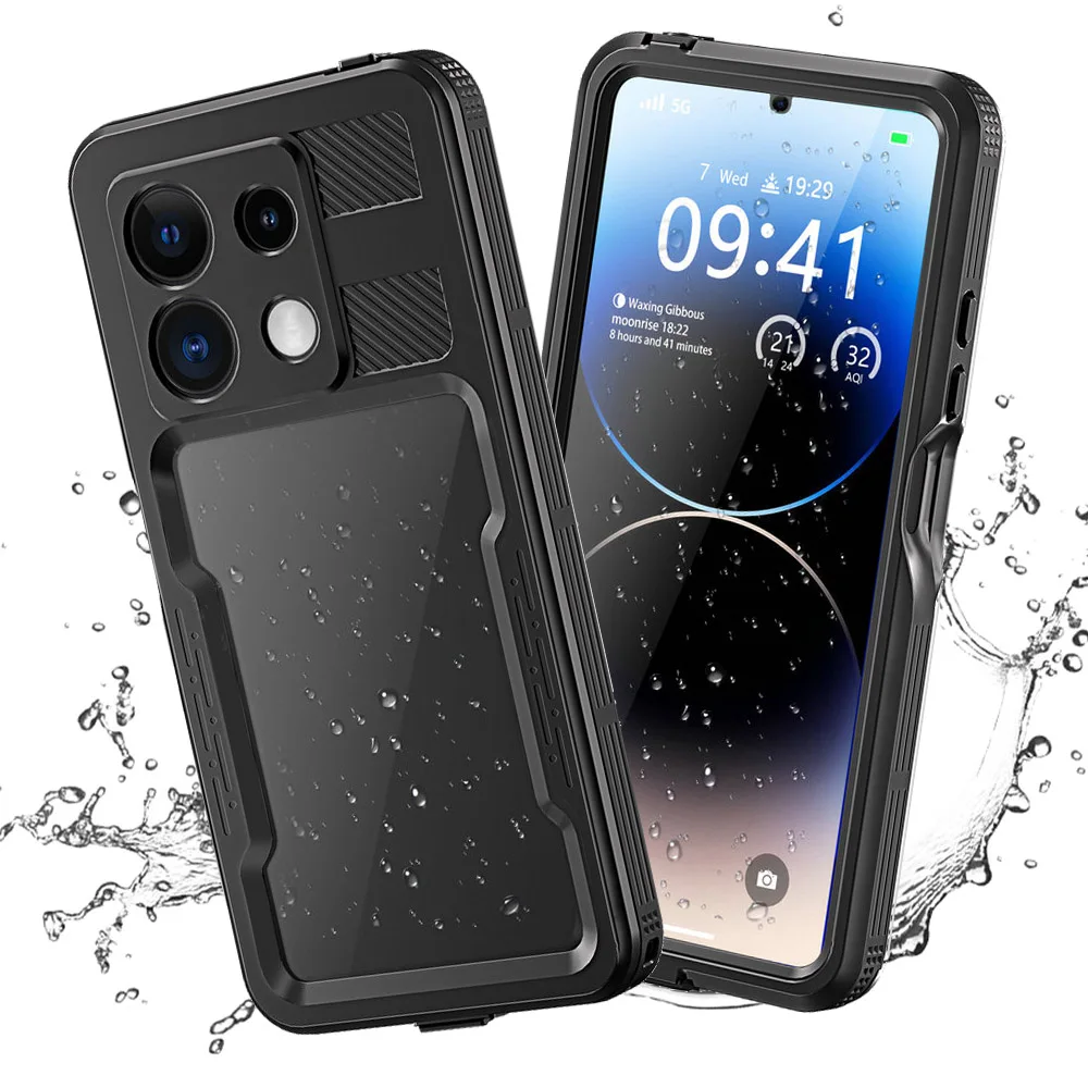 

For Redmi Note 13 Pro 5G 2024 IP68 Waterproof Case Magsafe 360 Protect Seal Funda Xiaomi Redmi Note 13 Case Note13 5G Shockproof