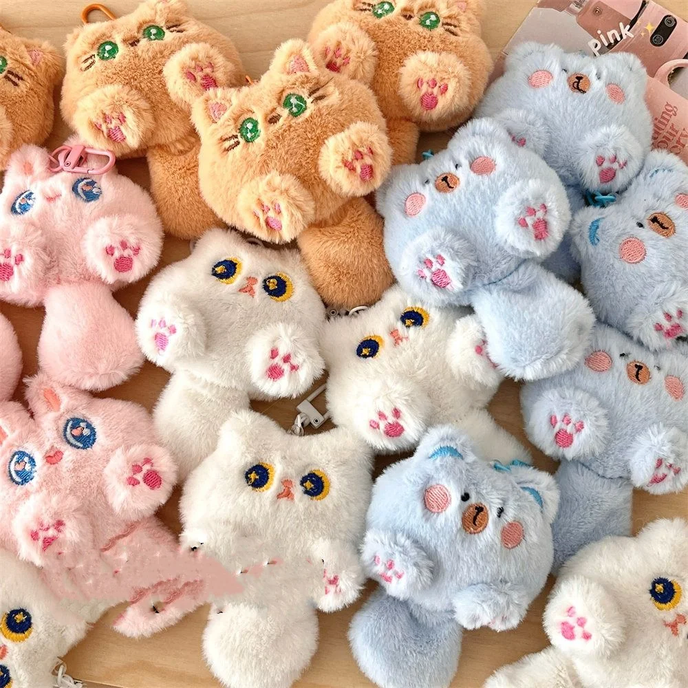 

Bag Hanging Soft Cute Cat Plush Keychain Cartoon Funny Rabbit Doll Keyring Stuffed Kawaii Animal Pendant with Tail Birthday Gift