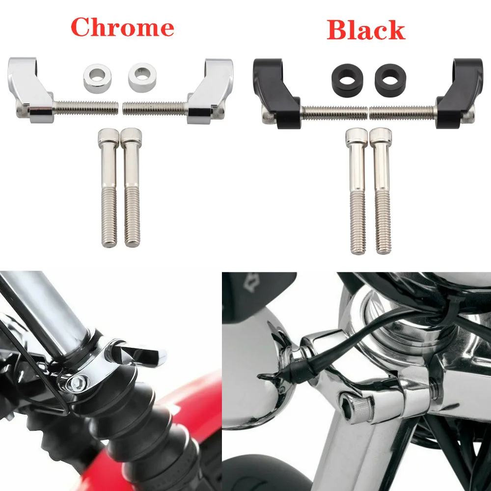 

39/49mm Fork Tubes Turn Signals Relocation Kit Front Indicator Mount Bracket For Harley Dyna Sportster XL Motorcycle Accessories