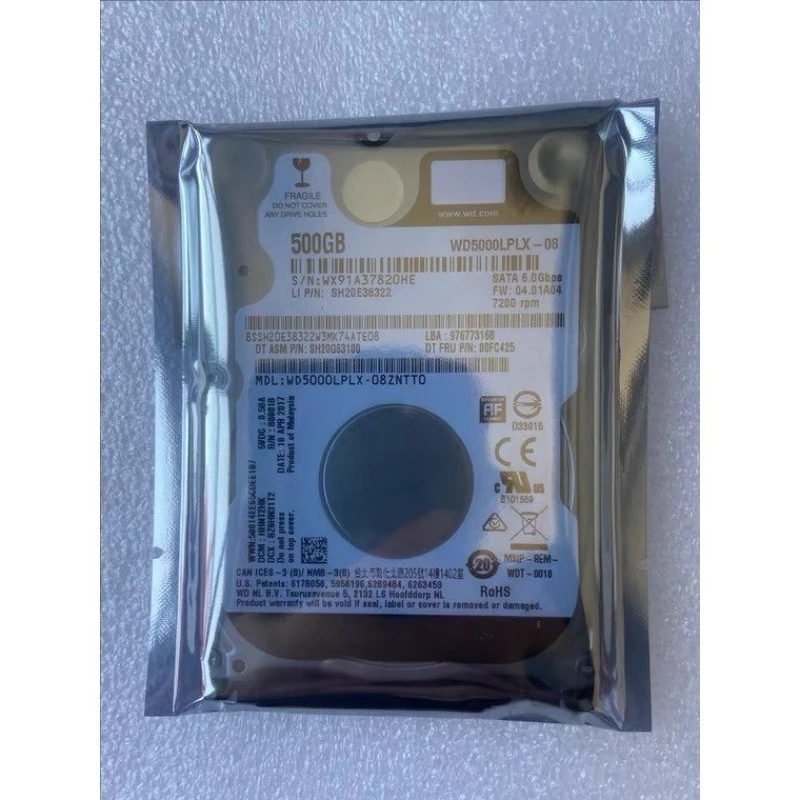 

Оригинальный жесткий диск Western Digital WD5000LPLX500G для ноутбуков, 7200 об/мин, 32 МБ кэш-памяти, 2.5 дюйма, черный, 7 мм