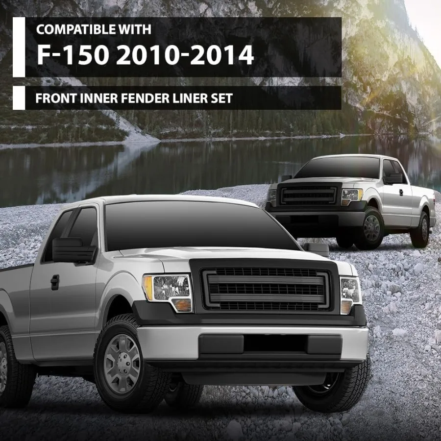 G-PLUS Pair Front Fender Liner Inner for Ford F150 2010-2014 Compatible with LH Driver and RH Passenger Side 2PCS Set Designed