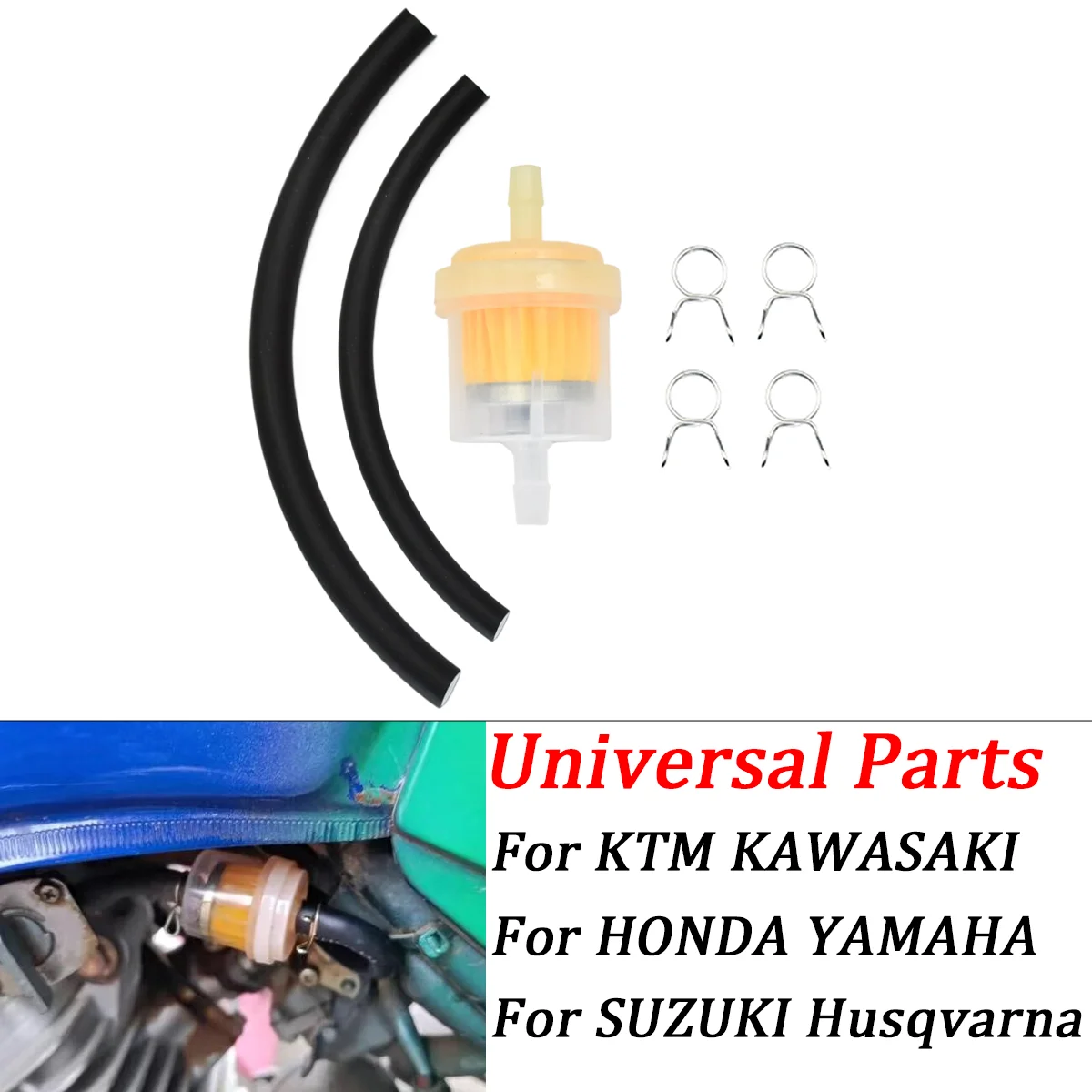 Acessórios modificados universais para motocicletas, filtros de combustível a gás e tubo de combustível para ktm xc sx excf yamaha suzuki kawasaki honda rm