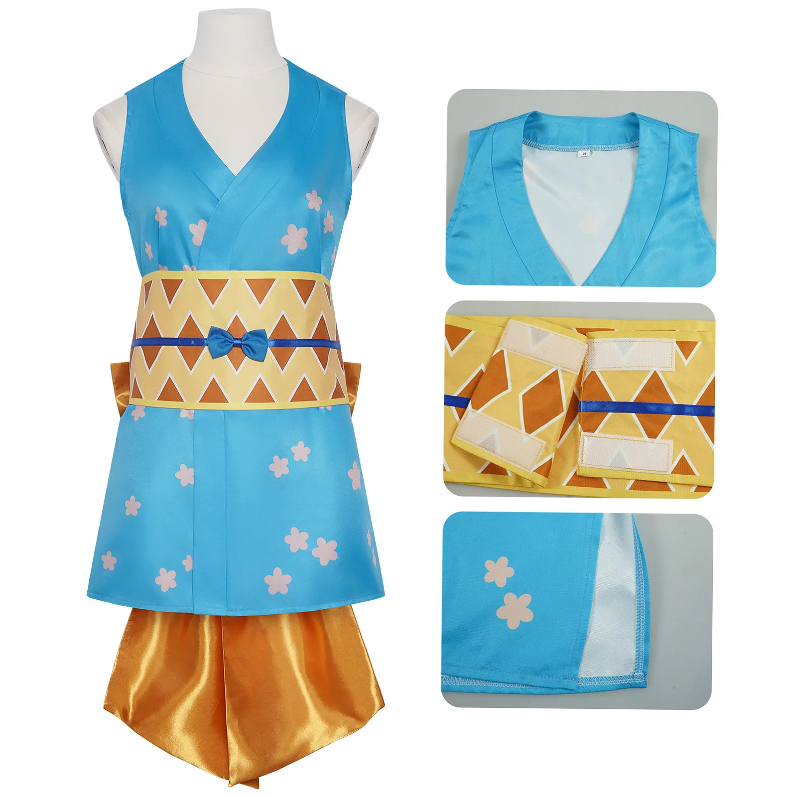 Sakura Pattern Kimono Festival Sakura Yukata Nami Suit COS Clothes Free Bow Headdress Anime Role Playing