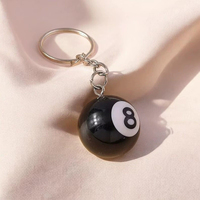 Billiards Black 8 Keychain Creative Accessories Table Ball Pendant Mini Keychain Pendant Diy Decorative Accessories Gift