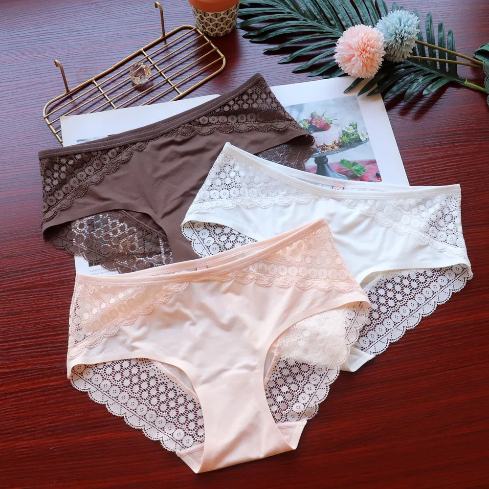 European and American Fashion Minimalist Women's Sexy Hollowed Out Lace with No Trace, High Elasticity, and Breathable Waist