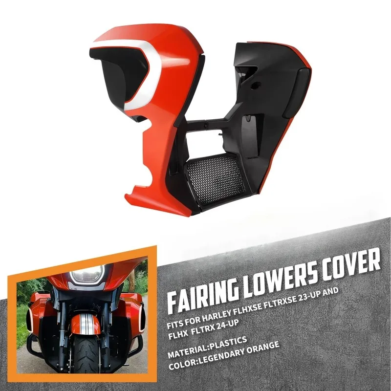 Fairing Leg Lower Vented Covers Custom Motorcycle Orange Engine Guards for Touring CVO Street Glide 2023-Up FLHXE FLTRXSE