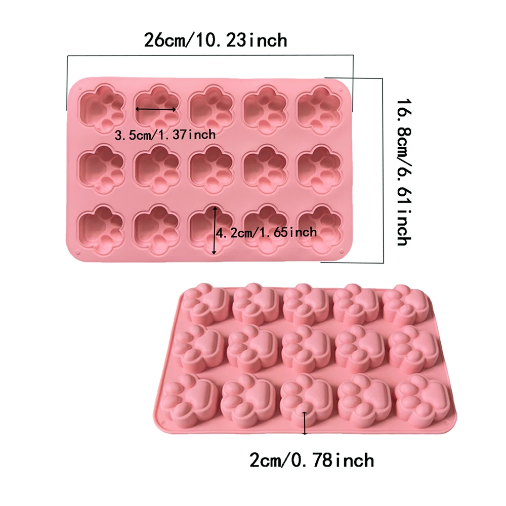 1pc Creative cat paw shaped chocolate biscuit baking silicone mold DIY chocolate, candy, pudding, biscuit, ice tray view 4