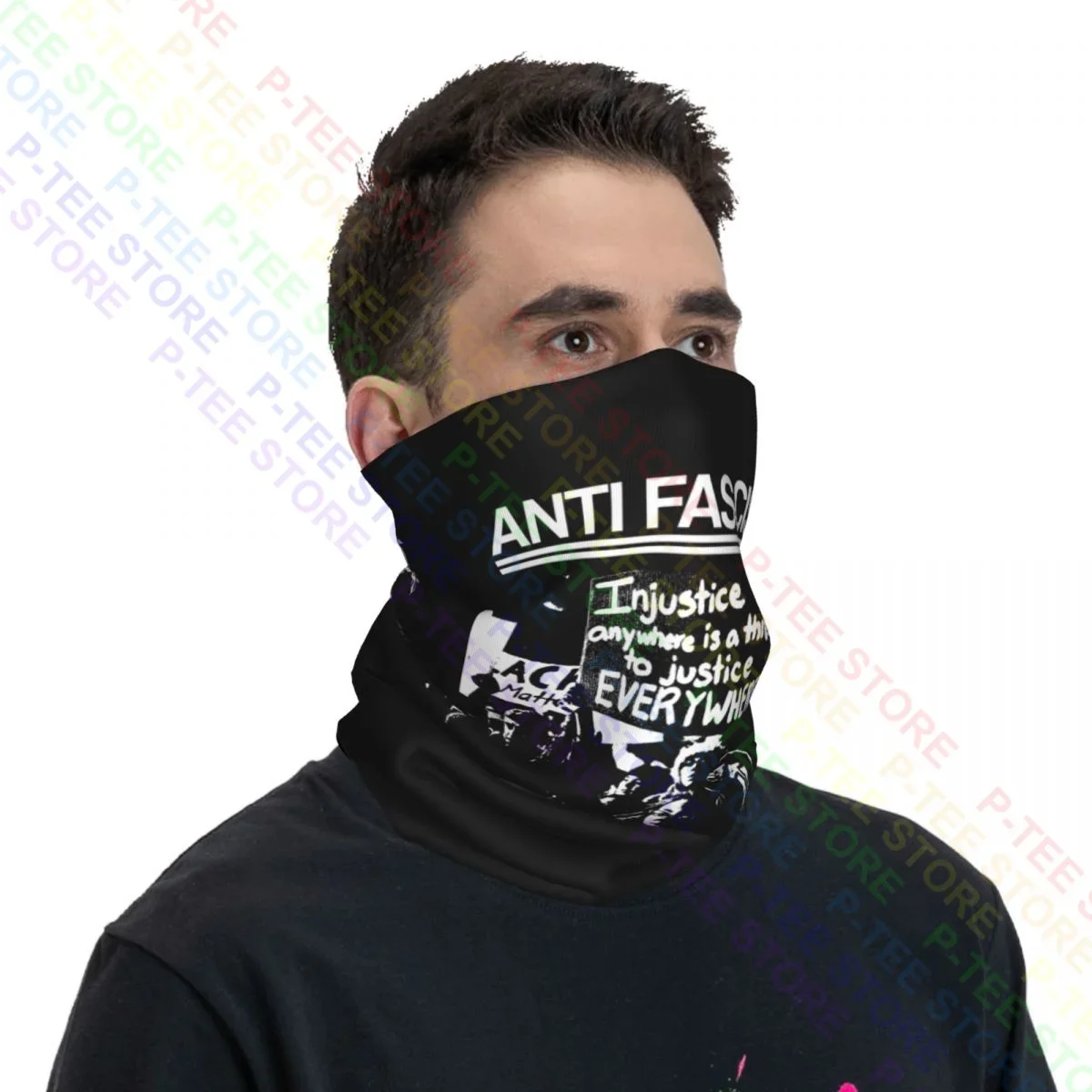 Anti Fascistische nekbeschermer Bandana sjaal gezichtsmasker Unisex half masker bergbeklimmen