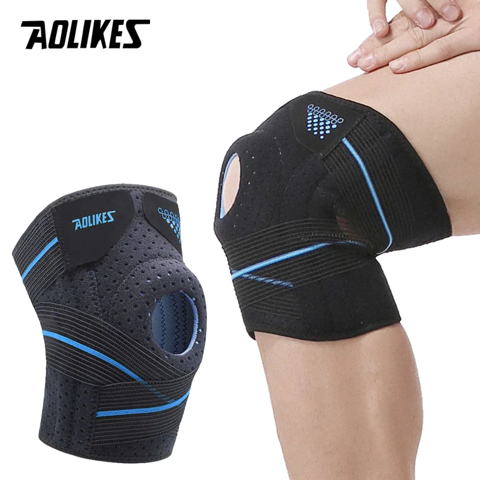 AOLIKES 1PCS Knee Brace with Side Stabilizers for Meniscus Tear Knee Pain ACL MCL Injury Recovery Adjustable Knee Support