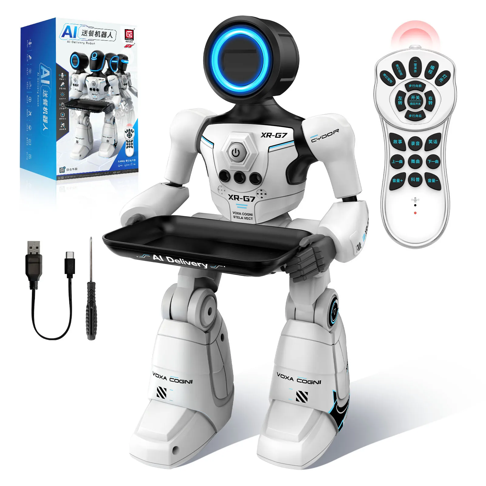 AI Smart Robot for Kids, Programmable & Voice-Controlled, Gesture-Sensing Interactive Toy with Dancing & Serving Functions