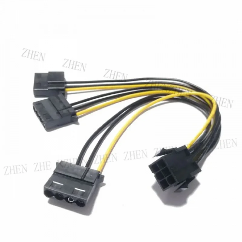 

Y Y PCI-E Graphics Video Card 6Pin Female To 3-Port D IDE 4Pin Power Cable Cord