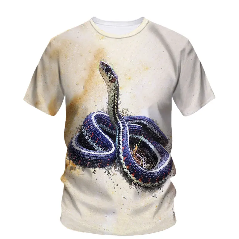 Hip Hop Funny Snake Totem Summer Men\'S T-Shirt Alternative Fashion Street Trend Classic Comfortable Plus Size Short Sleeve 6xl