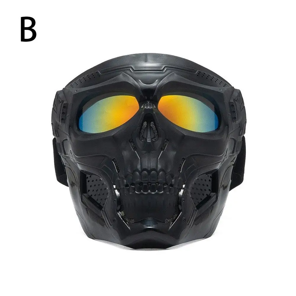 Kreative Schädel Motorrad Reit Maske Retro Harley Maske Winddicht Staubdicht Gesichtsmaske Outdoor Brille Einstellbare Gummiband