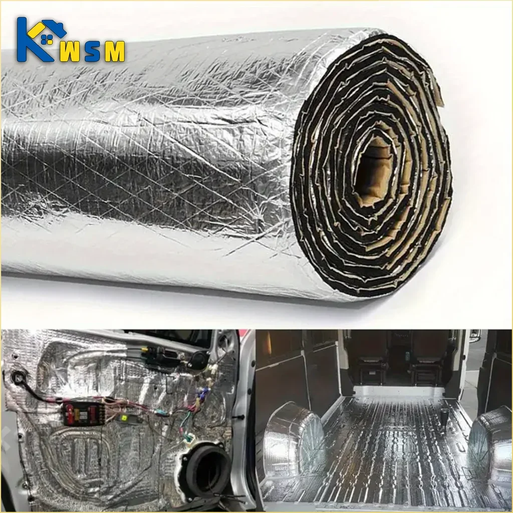 

5/10MM Sound Deadener Heat Insulation Mat Car Van Sound Proofing Deadening Insulation Car Hood Insulation Silent Door Wall