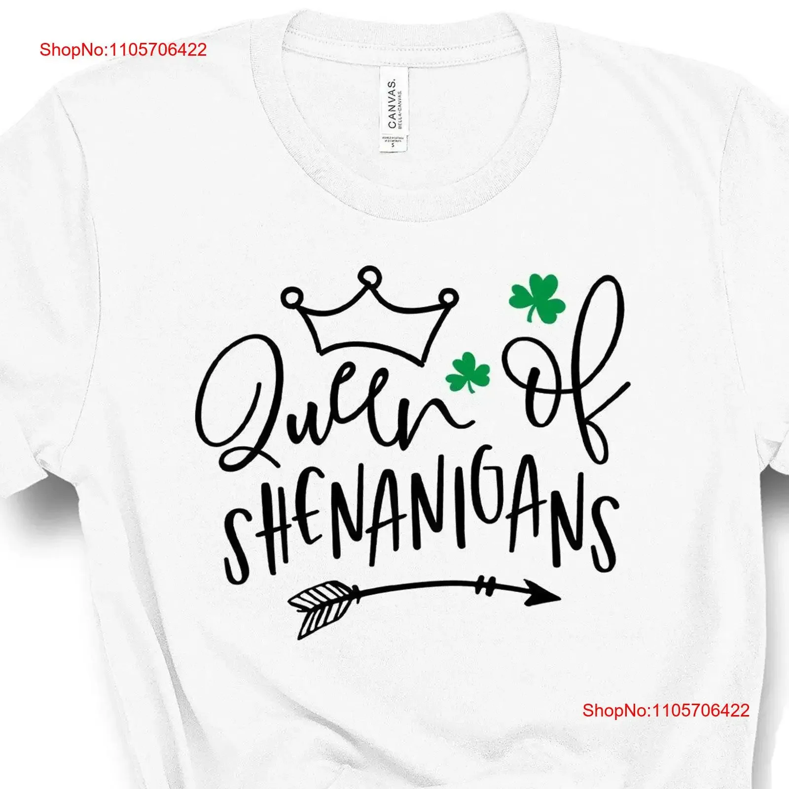 Queen of Shenanigans St Patricks Day T Shirt Cute Pattys for Women Mom Grandma Wife Daughter Sister Friend Saint Patrick's